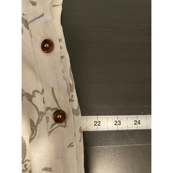 Vintage Laissez Faire Womens Maxi Dress Medium Gray Floral Linen Cottagecore 90s - Picture 5 of 7